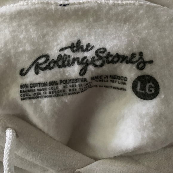 Rolling Stones Hoodie Size Large White with Red Tongue - Picture 4 of 5